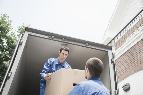 Local moving van near Bayswater flats and apartment buildings