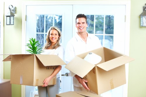 Packed moving boxes ready for removals in Bayswater
